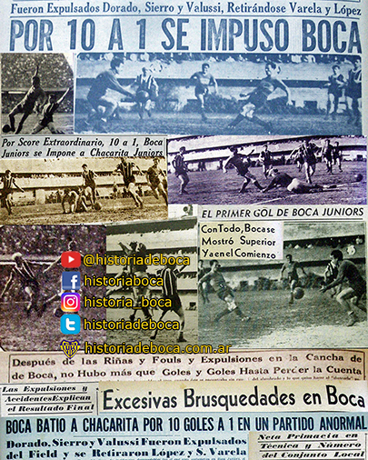 Boca goleó 10-1 a Chacarita