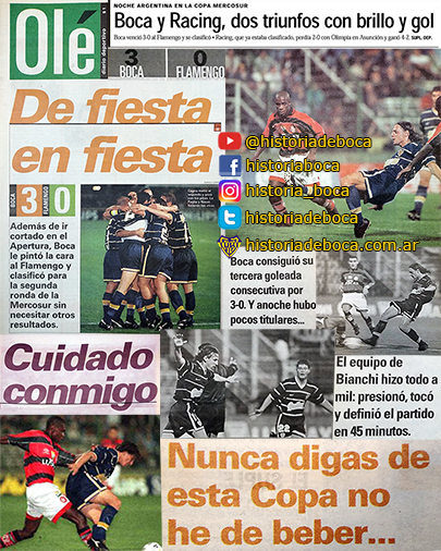 Boca goleó a Flamengo 3-0