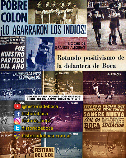 Boca goleó 7-1 a Colón