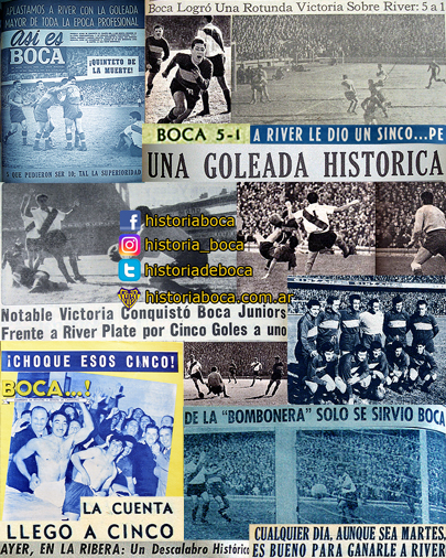 Boca goleó 5 a 1 a River